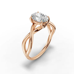 Oval Solitaire with Braided Infinity Shank