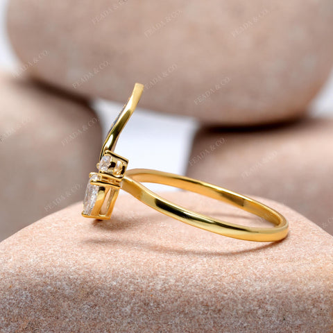 0.36 CT Round, Pear  Premium Butterfly Fashion Ring