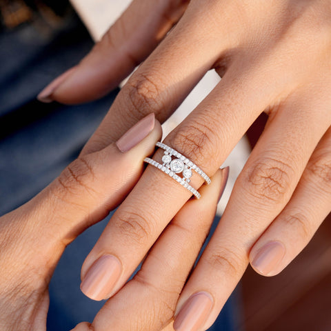 0.538 CT Round Cut Colorless Engagement Ring