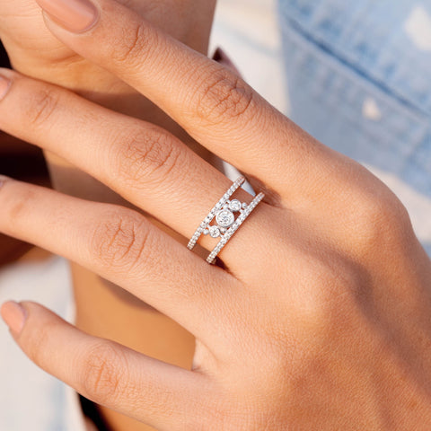 0.538 CT Round Cut Colorless Engagement Ring