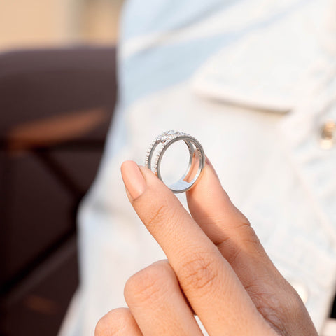 0.538 CT Round Cut Colorless Engagement Ring