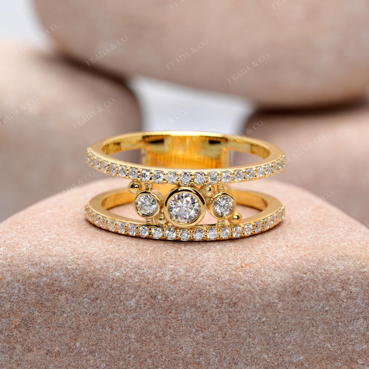 0.538 CT Round Cut Colorless Engagement Ring