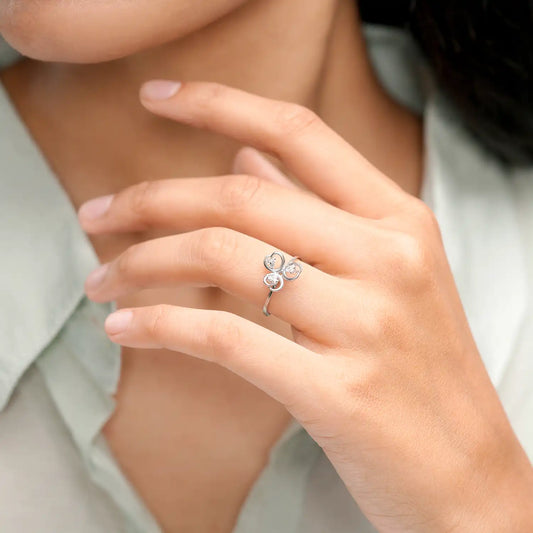 Trinity Bloom Diamond Ring