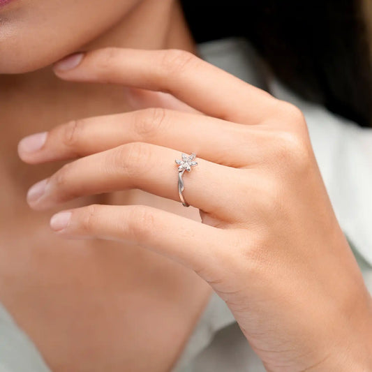 Floral Whirl Delicate Ring