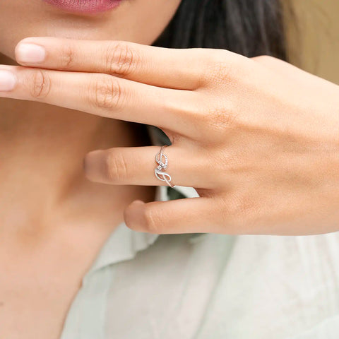 Double Swirl Delicate Ring
