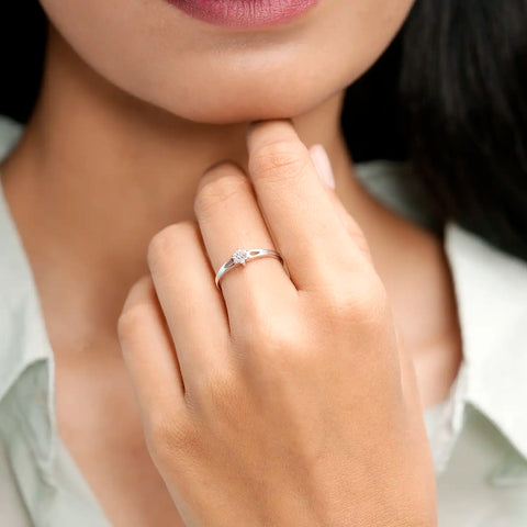 Blissbud Diamond Petal Delicate Ring