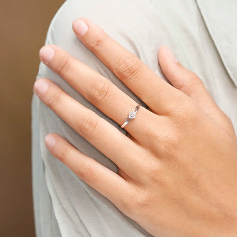 Blissbud Diamond Petal Delicate Ring