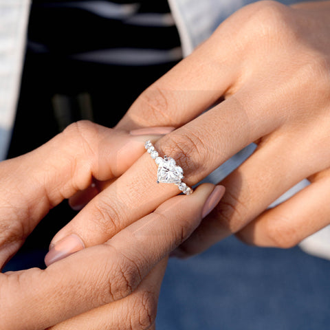 2.797 CT Round, Heart Cut Colorless Engagement Ring