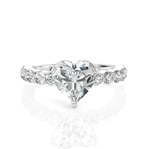 2.797 CT Round, Heart Cut Colorless Engagement Ring