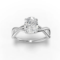 Oval Solitaire with Braided Infinity Shank