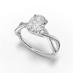 Oval Solitaire with Braided Infinity Shank