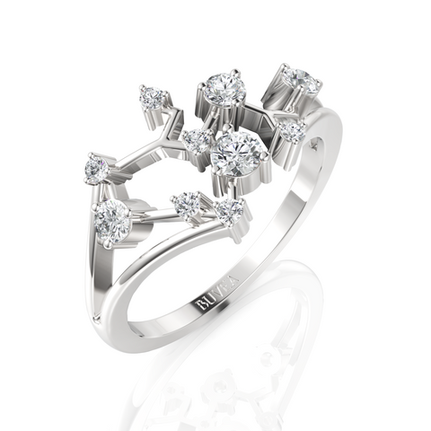 0.36 CT Sagittarius Zodiac Round Diamond Ring