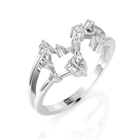 0.26 CT Scorpio Zodiac Round Diamond Ring