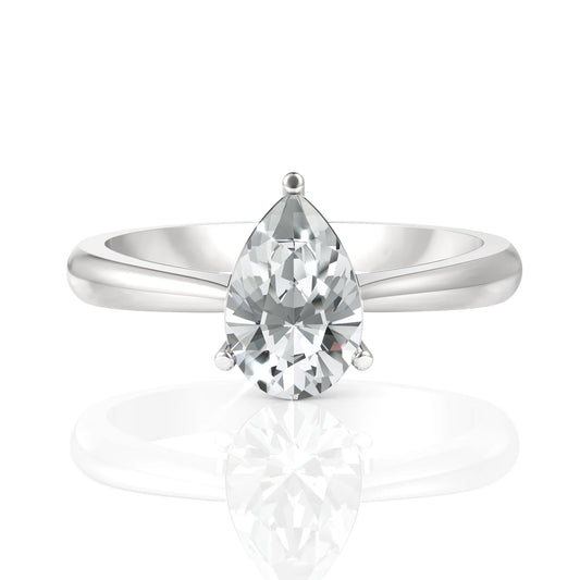 Pear Moissanite Diamond Ring