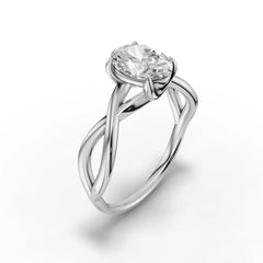 Oval Solitaire with Braided Infinity Shank
