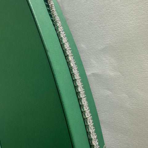 Emerald Zircon Tennis Bracelet - WHITE GOLD