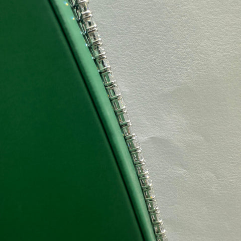 Emerald Zircon Tennis Bracelet - WHITE GOLD