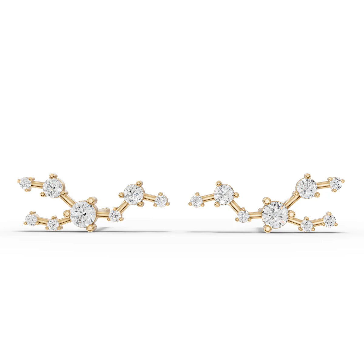 Taurus Zodiac Round Diamond Earring