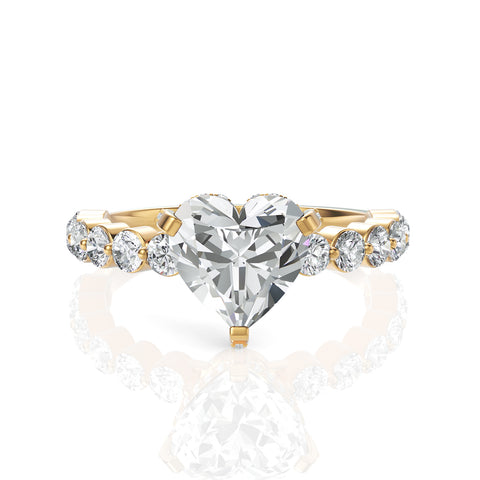 2.797 CT Round, Heart Cut Colorless Engagement Ring