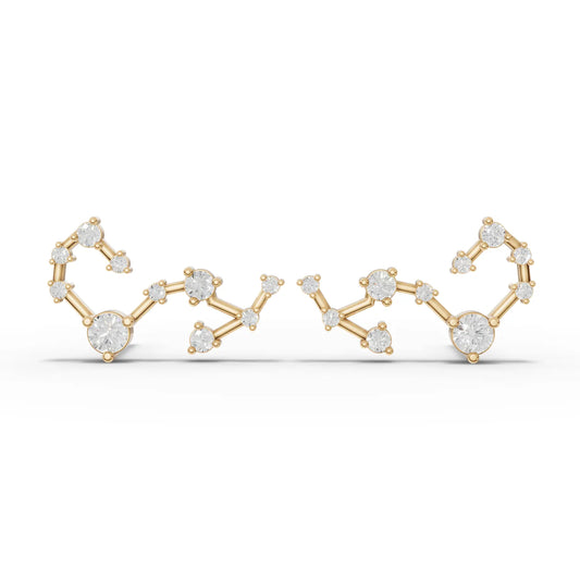 Scorpio Zodiac Round Diamond Earring