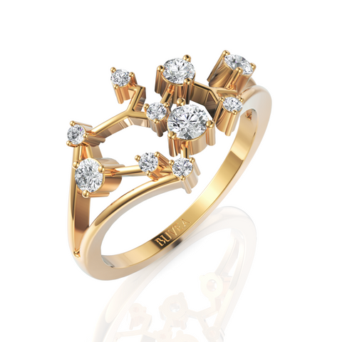 0.36 CT Sagittarius Zodiac Round Diamond Ring