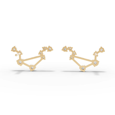 Libra Zodiac Round Diamond Earring