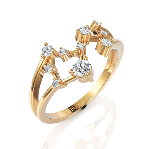 0.26 CT Scorpio Zodiac Round Diamond Ring