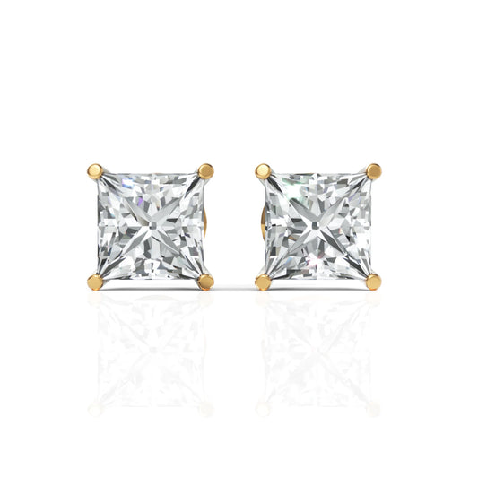 Princess Moissanite Diamond Studs