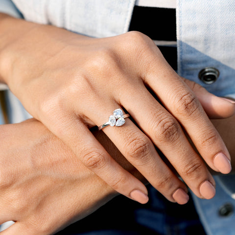 1.6 CT Oval, Pear, Cushion Square Cut Colorless Engagement Ring