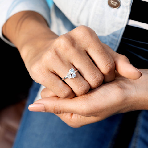 1.6 CT Oval, Pear, Cushion Square Cut Colorless Engagement Ring