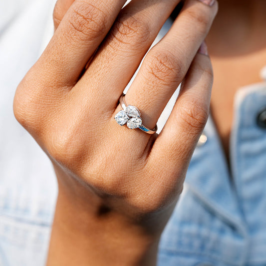 1.6 CT Oval, Pear, Cushion Square Cut Colorless Engagement Ring