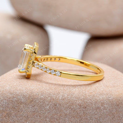 1.324 CT Round, Emerald Cut Colorless Engagement Ring