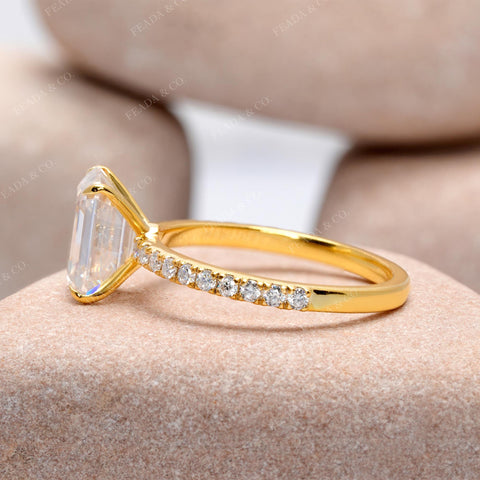 2.78 CT Round, Emerald Cut Colorless Engagement Ring