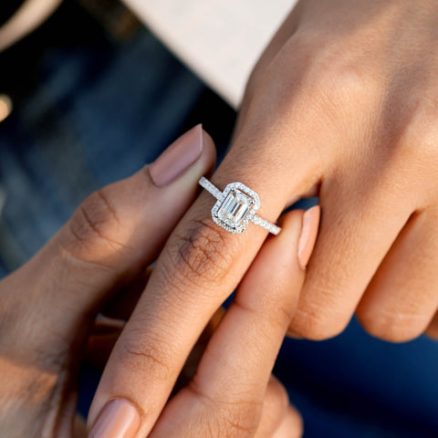 1.324 CT Round, Emerald Cut Colorless Engagement Ring