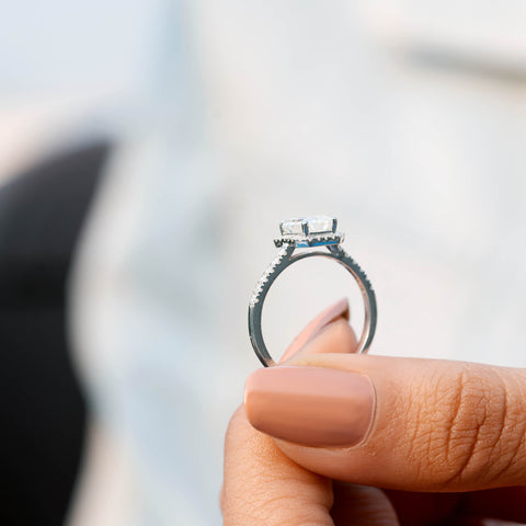 1.324 CT Round, Emerald Cut Colorless Engagement Ring
