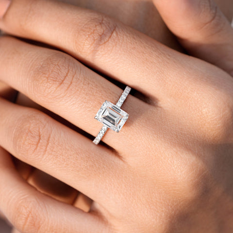 2.78 CT Round, Emerald Cut Colorless Engagement Ring