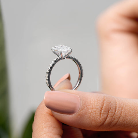 2.78 CT Round, Emerald Cut Colorless Engagement Ring