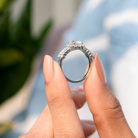 1.95 CT Round, Emerald, Baguette Cut Colorless Engagement Ring