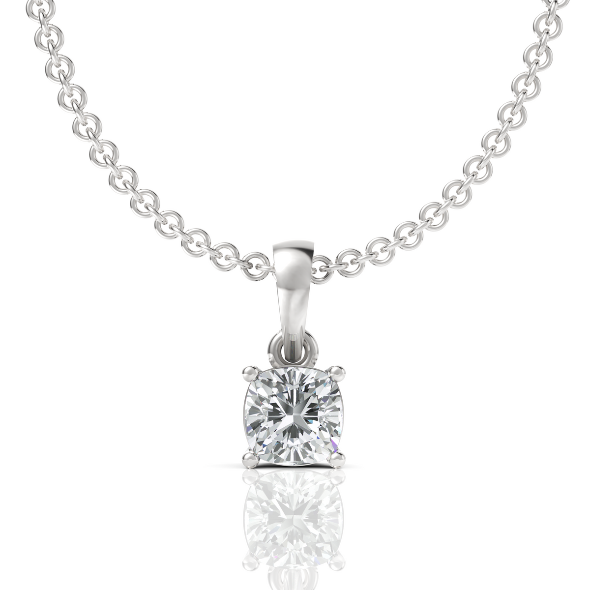 Cushion Moissanite Diamond Pendant