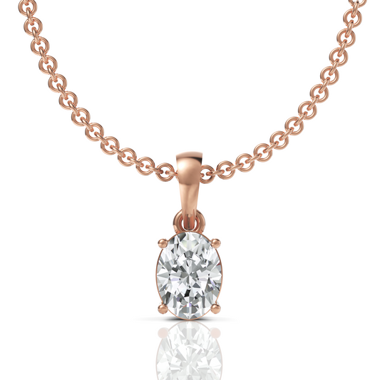 Oval Diamond Pendant | GRA & IDGL Certified Moissanite Diamonds