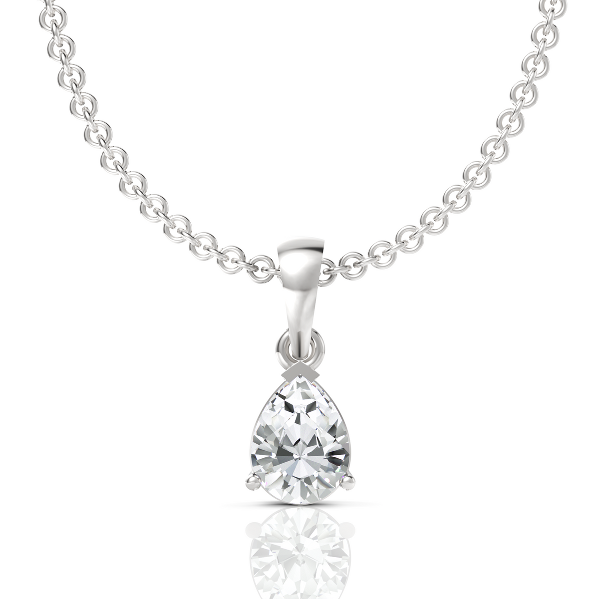 Pear Moissanite Diamond Pendant