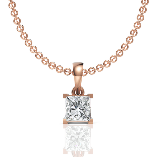 Princess Moissanite Diamond Pendant