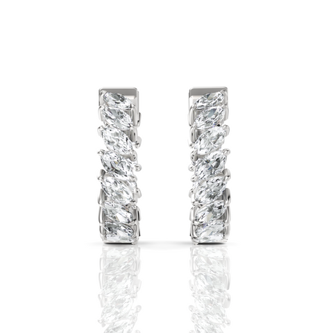 Marquise Cut Moissanite Diamond Hoops