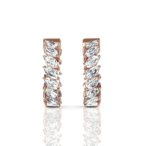 Marquise Cut Moissanite Diamond Hoops