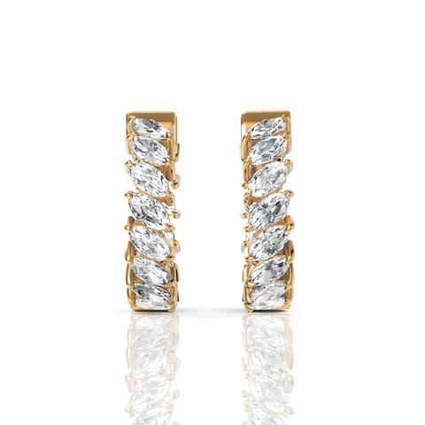 Marquise Cut Moissanite Diamond Hoops