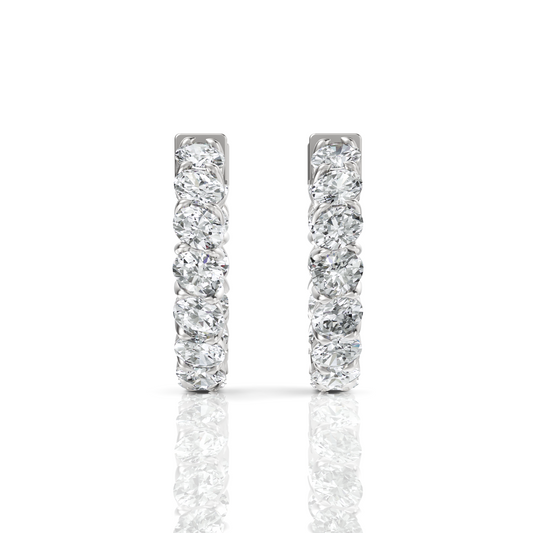 Oval Cut Moissanite Diamond Hoops