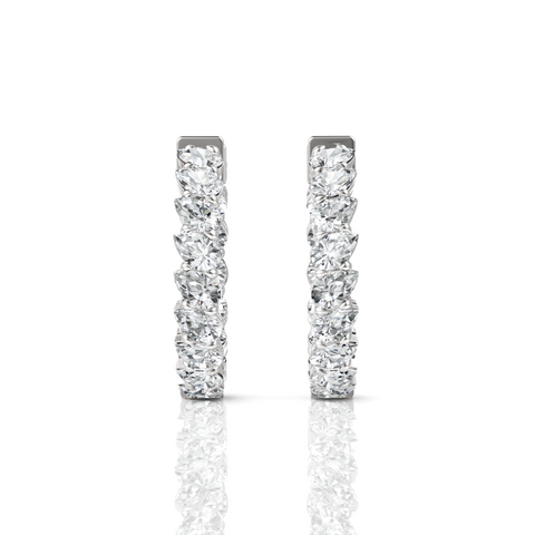 Pear Cut Moissanite Diamond Hoops