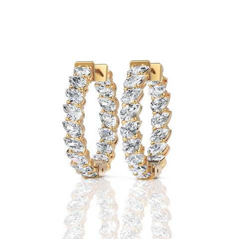 Pear Cut Moissanite Diamond Hoops