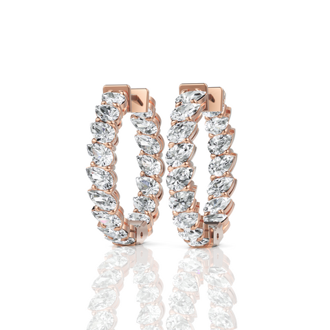 Pear Cut Moissanite Diamond Hoops