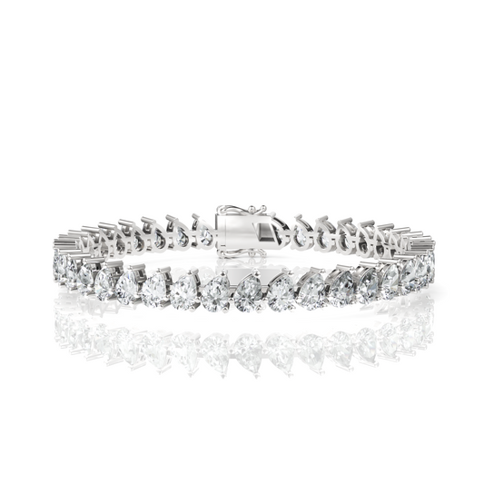 Pear Cut Moissanite Tennis Bracelet